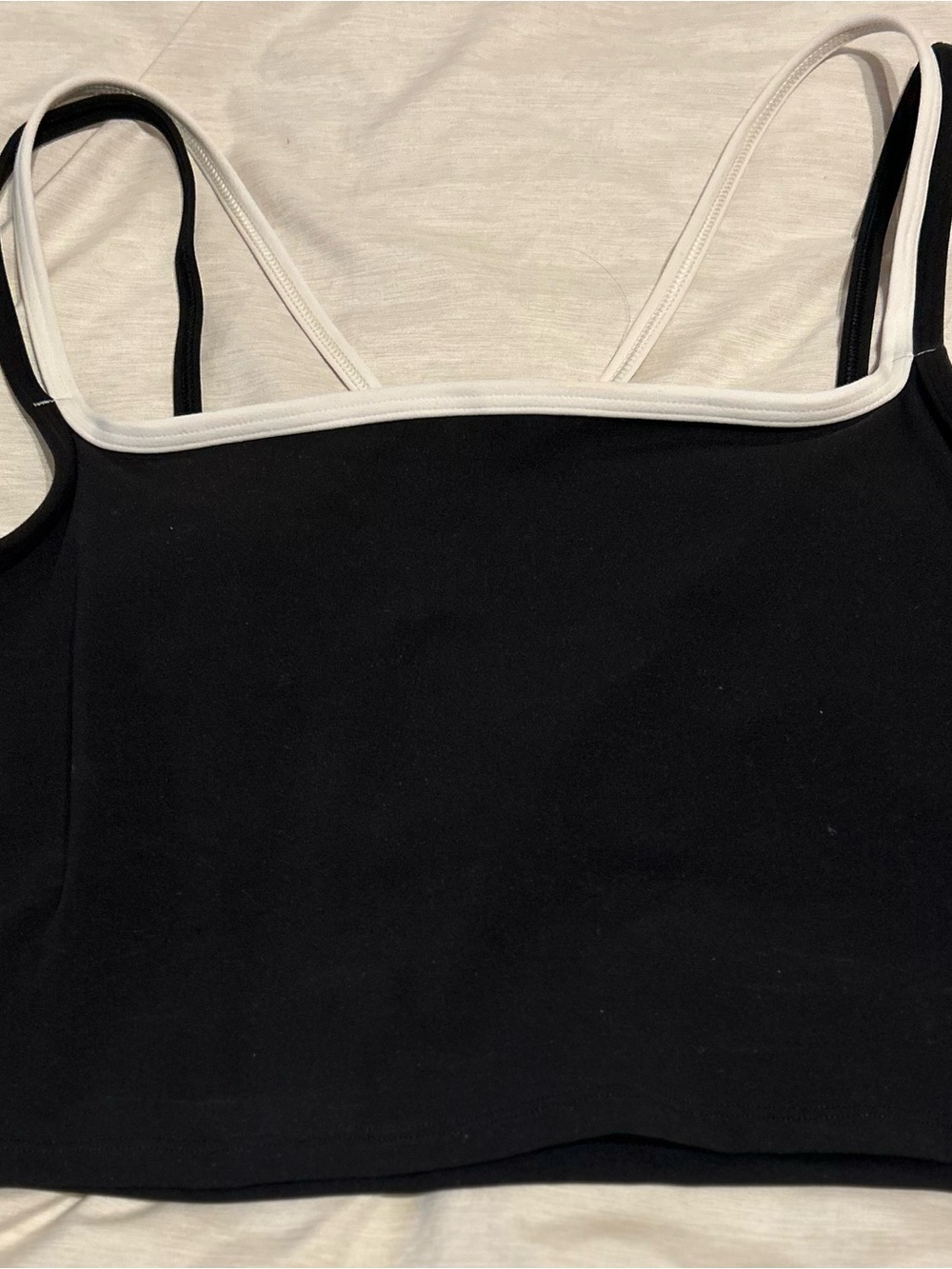 Vuori Black with Cream Trim Sports Bra Tank